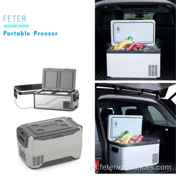 Refrigerador congelador de coche blanco de 12v con cubo de compresor